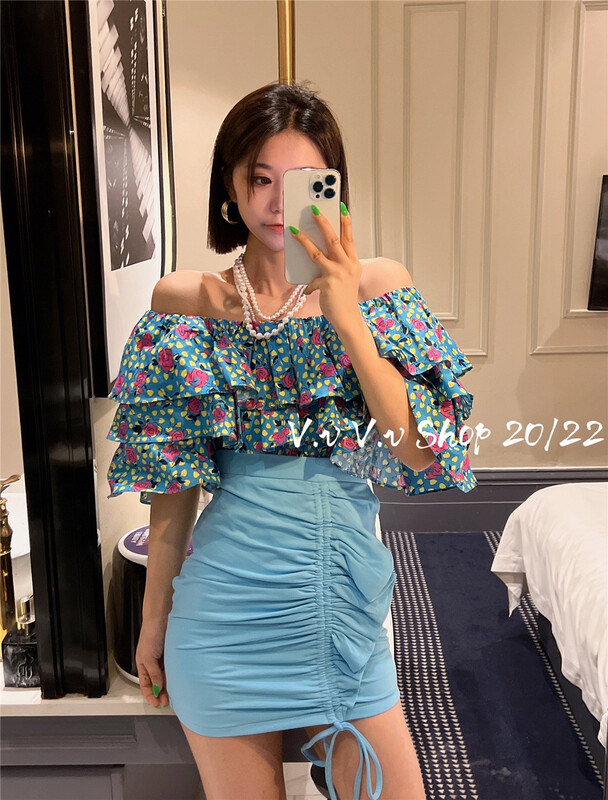 goods in stock! New in early summer! [v.v] pleated Hip Wrap Skirt 7192# cqw