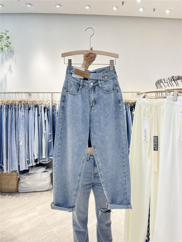 New in early summer! [iris iriisy] Korean loose Vintage wide leg jeans 8157-2# LSL