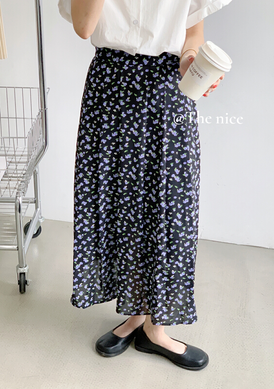 New in early summer! [the nice] floral high waist fashion slim skirt 50355# hjy