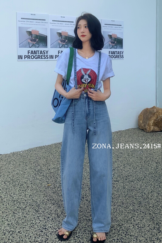 goods in stock! [zona] Korean washed wide leg suspenders 2415# ozq
