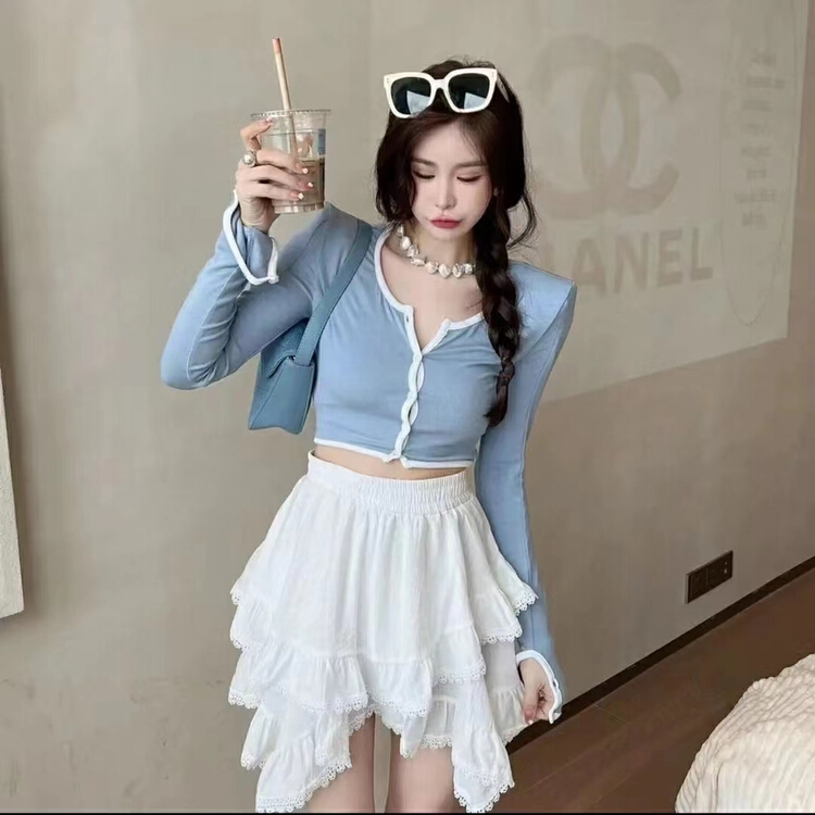 [show] Korean version sweet elastic waist short skirt 88277# ozq