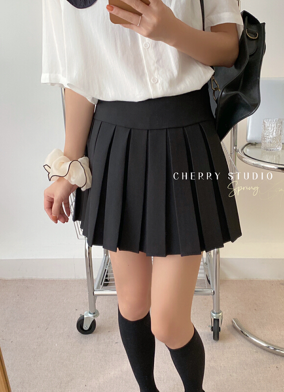 New year in early spring! [cherrystudio] college style versatile high waist skirt 5072# HBx