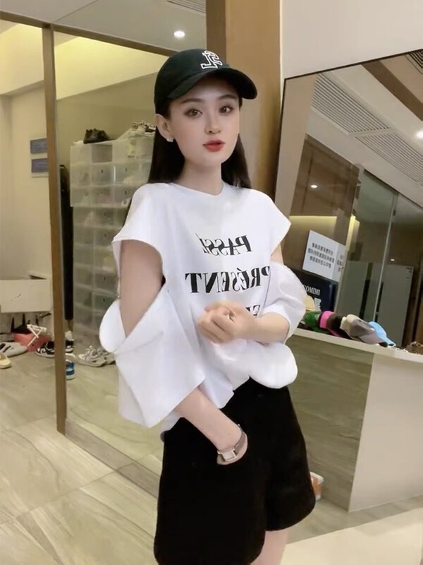 New in early summer! [buyer] niche zipper design Short Sleeve T-shirt 0327# WTT