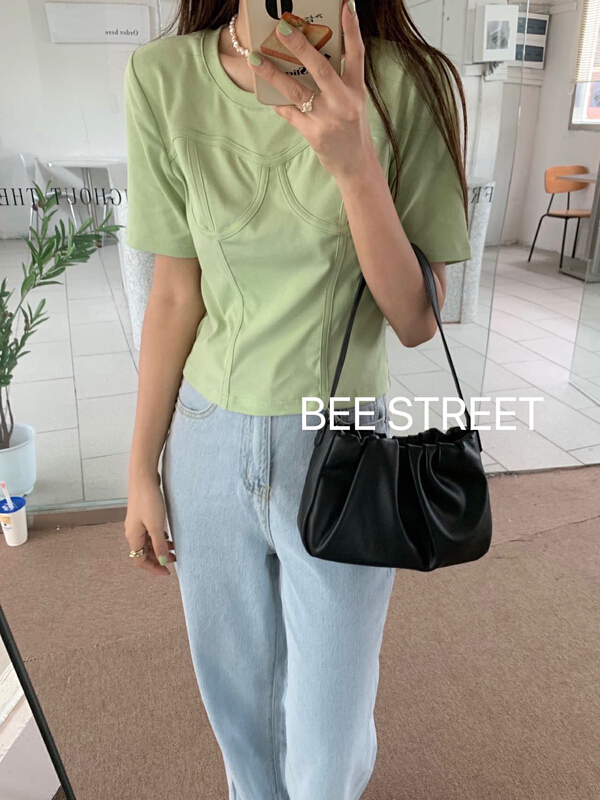 【BEE STREET】簡約百搭圓領小衫  9156#  LWY