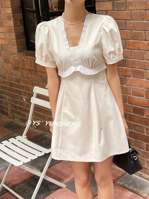 New in early summer! [Yunsheng] lady V-neck contrast dress 6696# L