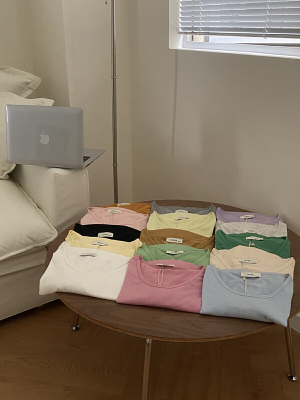 New year in early spring! [love] simple basic versatile short sleeve T-shirt z0521# HBx