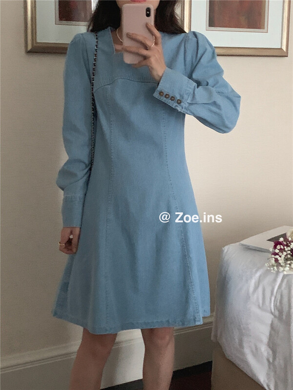 goods in stock! New year in early spring! [Zoe Zoe] square neck lady dress c77# L