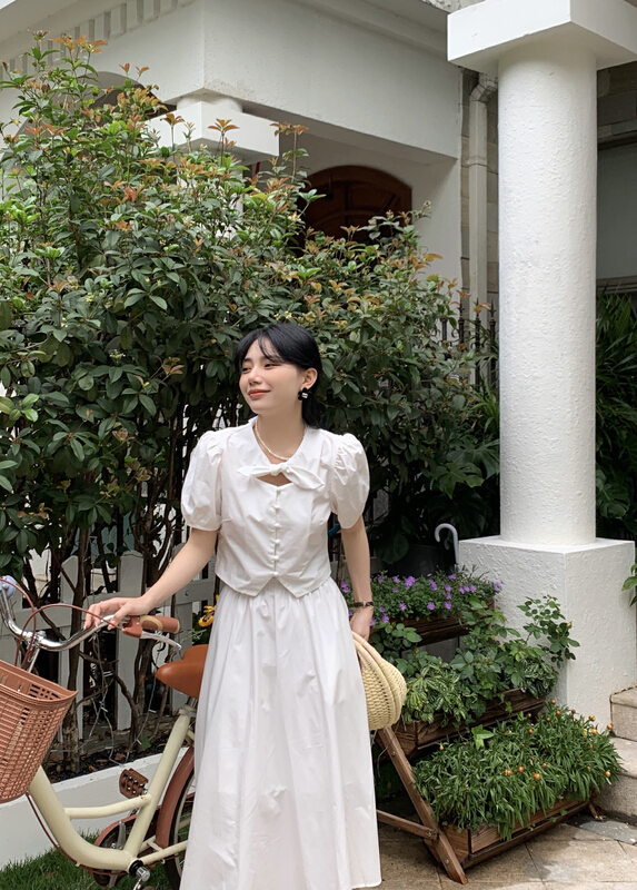 New in early summer! [v.studio] Korean version of versatile bubble sleeve blouse (only for small blouses) 7937# L