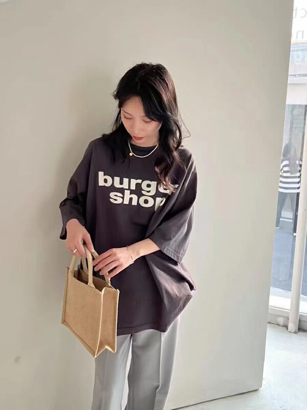 goods in stock! New year in early spring! [da. 7] letter versatile loose short sleeve T-shirt 2319# LSL