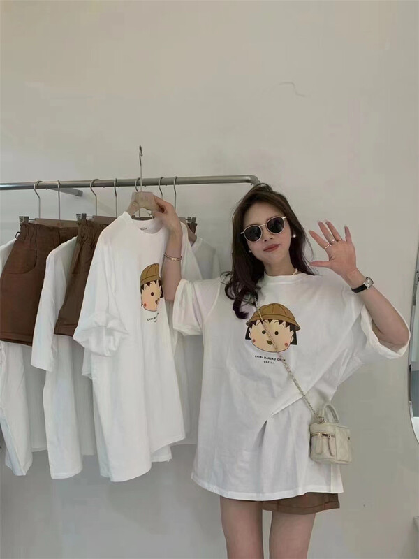 [Naikan Nik] Korean cartoon cherry balls loose short sleeve T-shirt 9626# lwy