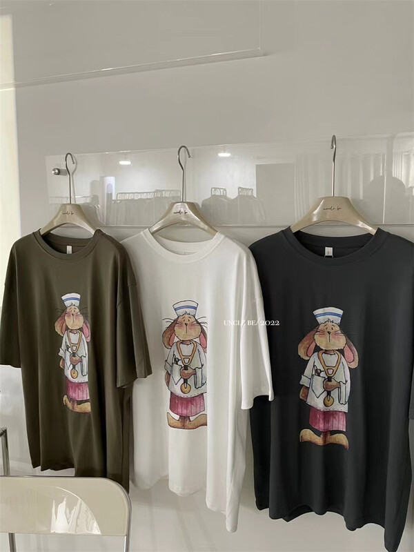 [UNC be] loose rabbit doctor print short sleeve T-shirt 3082# XYY