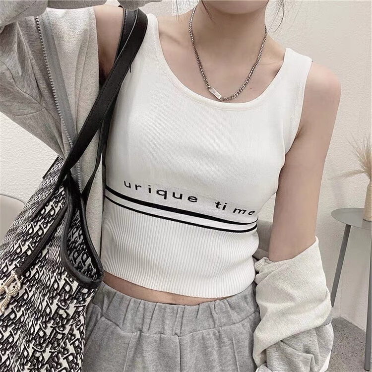 New year in early spring! [F.P.] casual sports style round neck letter vest 31351# HBx