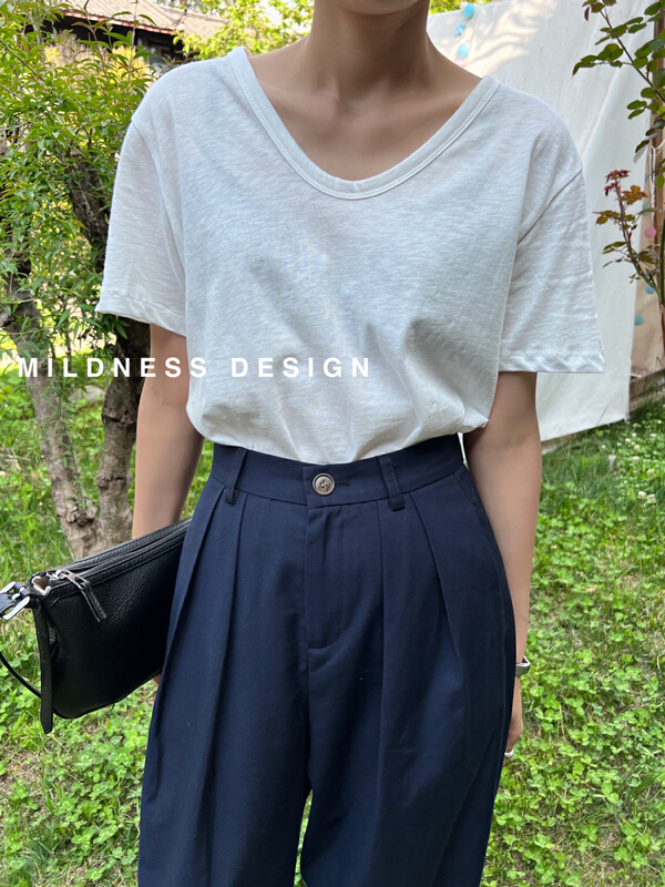 New in early summer! [mildness] simple and versatile slim short sleeve T-shirt y2023# ZSY