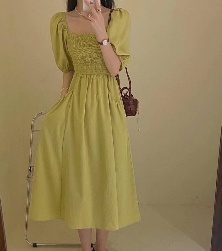 [bobi] Korean elastic waist versatile dress 6611# hjy