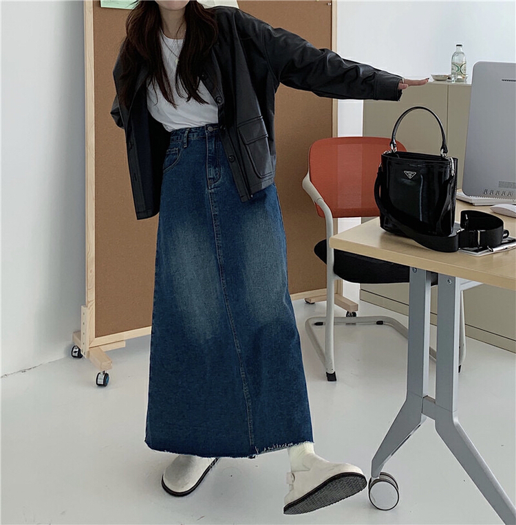 New year in early spring! [timely rain] Han Feng ins Retro High Waist thin mid length skirt (only selling skirt) af739# YYW