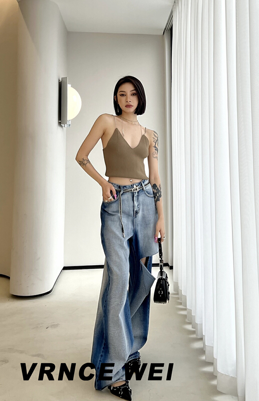 New year in early spring! [Vince] high-end brand minimalist featured ripped jeans 8510# jhy