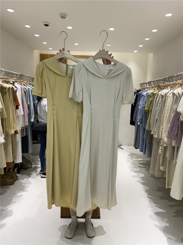 goods in stock! New in early summer! [I snow] lady temperament bubble sleeve long dress 312270-1# WPL