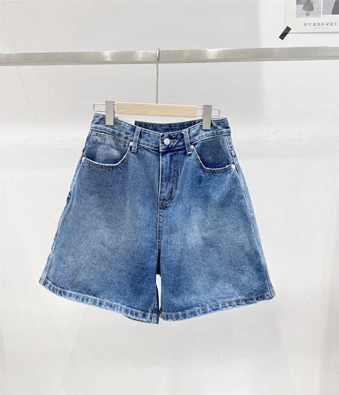goods in stock! [td] high waist versatile 5-point denim shorts l200-246# XJ
