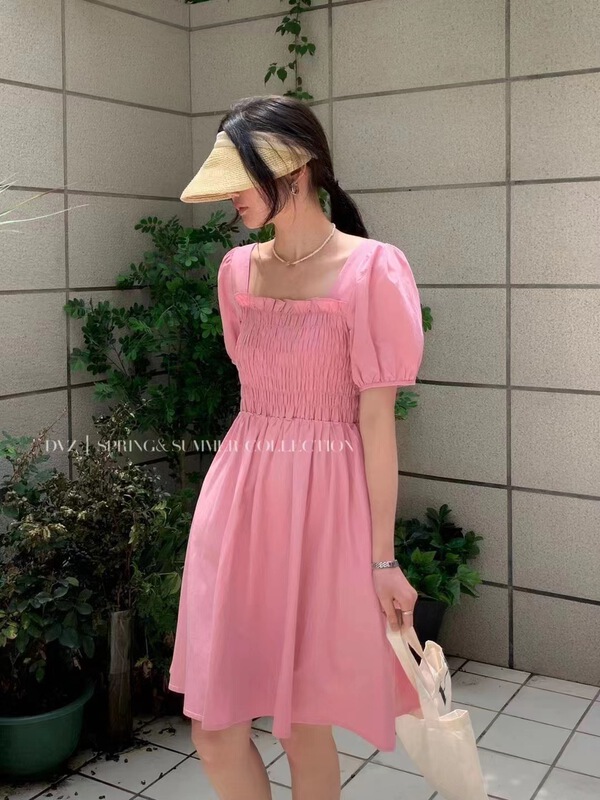 [AOT] Korean style square neck slim loose dress 7763# XYY
