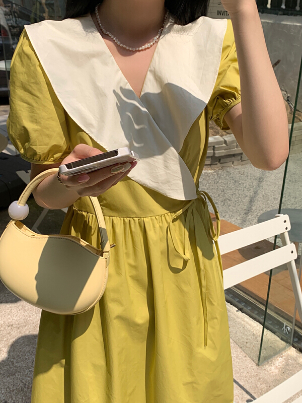 New in early summer! 【5】 Korean elegant texture dress 7932# L