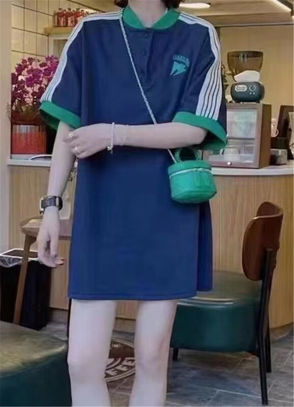 [C.Y] Korean college color blocking medium long short sleeve T-shirt ys1-3362# XJ