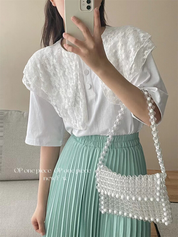[one piece] Korean version stitched lace blouse 60031# ZSY