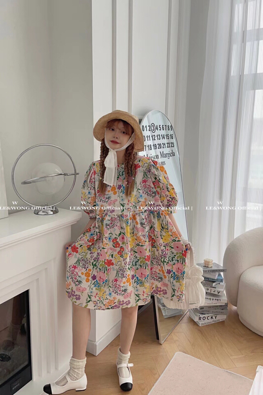【LE&WONG】韓版減齡少女碎花娃娃連衣裙  8873#  WTT