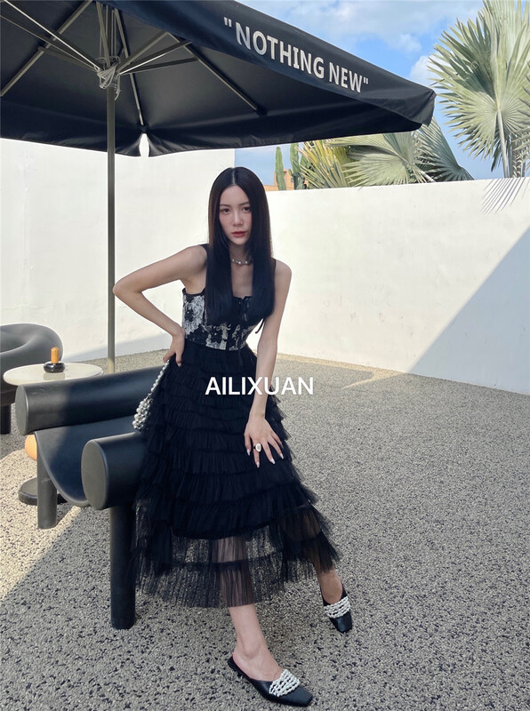 New in early summer! [ailixuan] Korean fashion sleeveless patchwork Printed Dress 1550# WPL