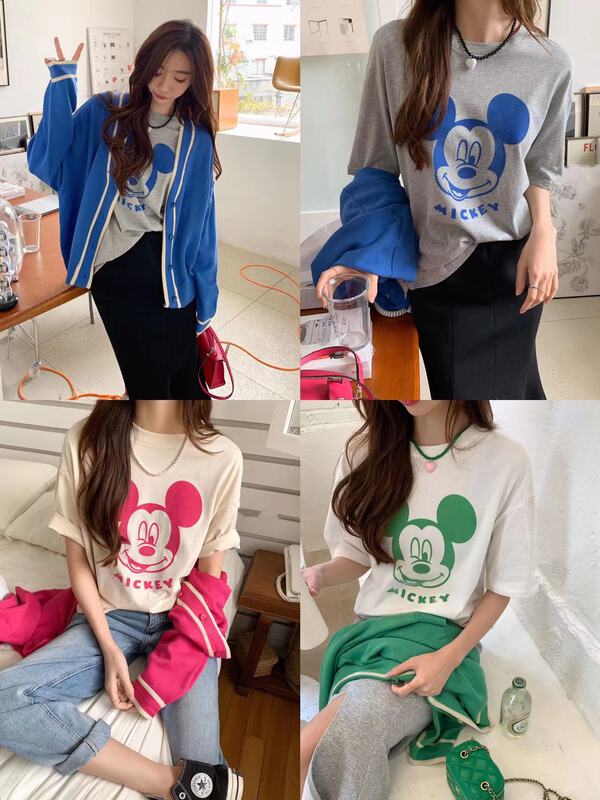 New year in early spring! [chuu] Korean loose cartoon short sleeve T-shirt 61079# HBx