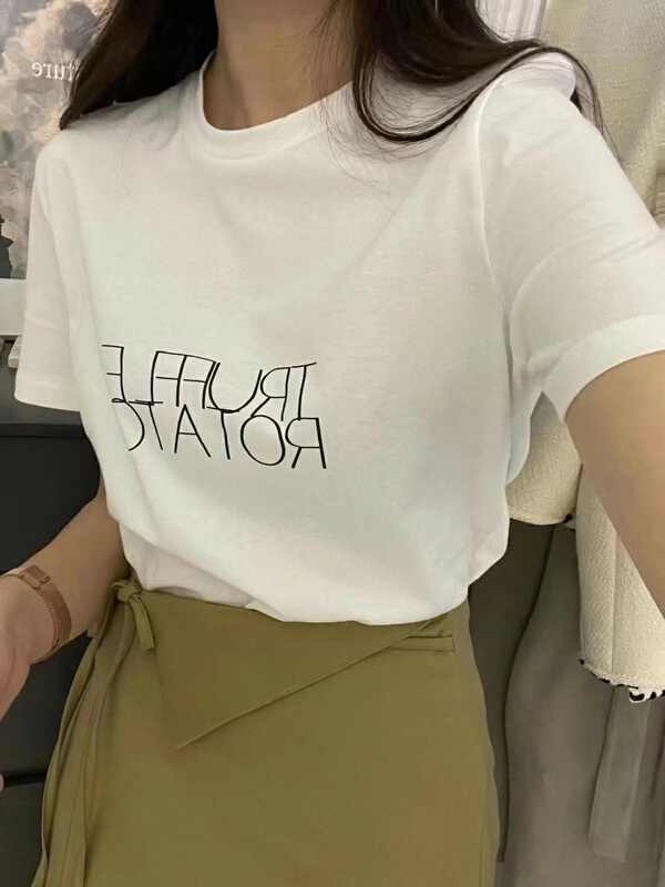 goods in stock! New year in early spring! [C oni] Korean letter round neck Pullover short sleeve T-shirt c220-t610# lwy