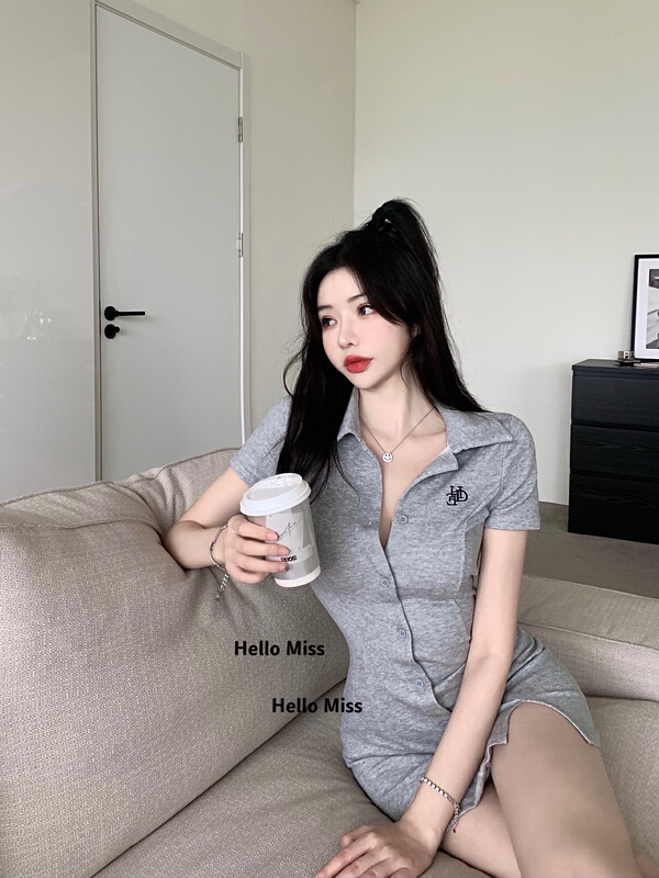 [Hello Miss] Spice Girl breasted embroidered dress 6610# PCZ