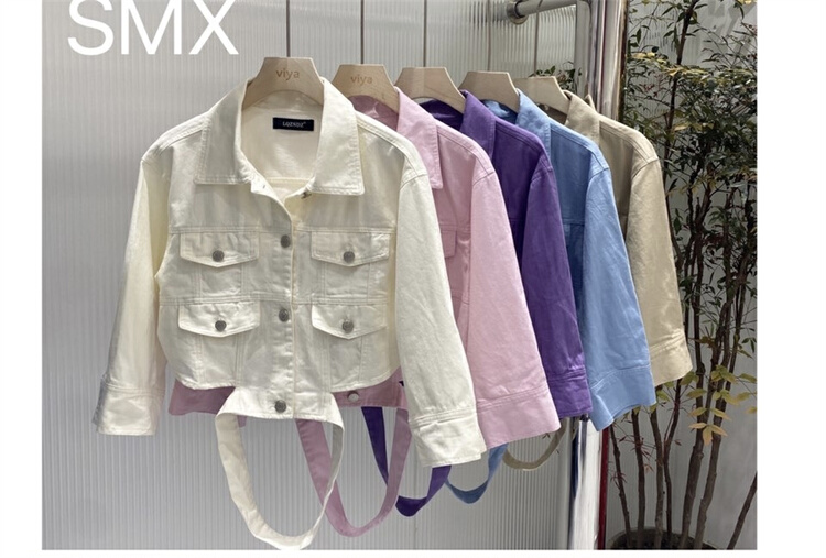 New in early summer! [SMX] niche design 7 / 4 sleeve denim jacket 6255# XJ
