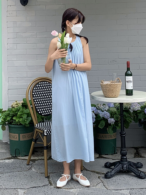 [ever true] Korean loose sleeveless long skirt dress 61032# CLS