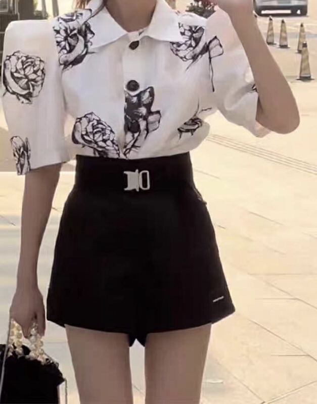 [MI] Korean tooling casual high waist casual shorts (with belt) 9483# PCZ