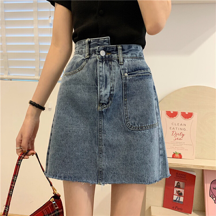 [a +] Korean versatile slim denim skirt 004# WPL
