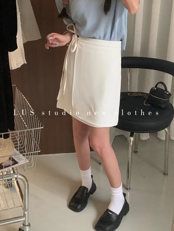 New year in early spring! [LUS] design sense small man side strap high waist skirt lus-7550# ZSY