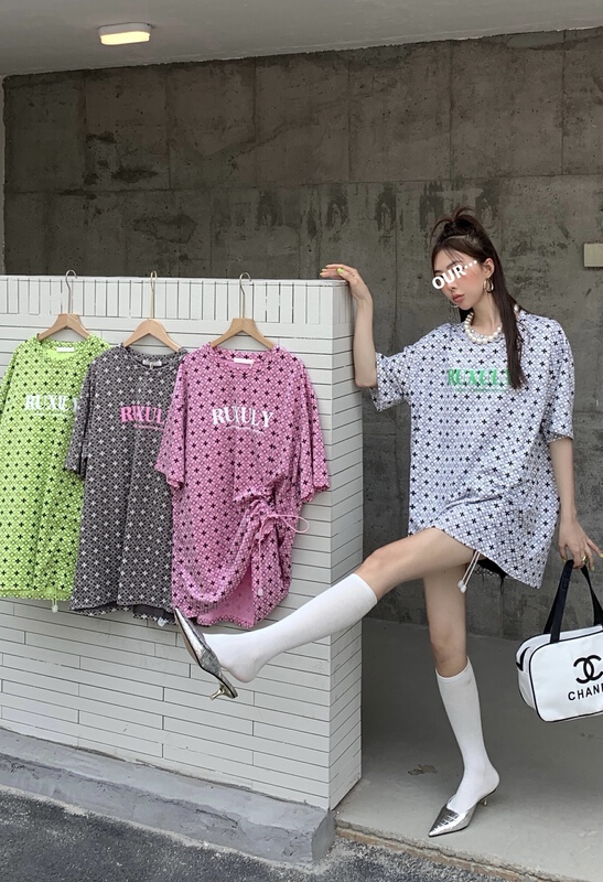 New in early summer! [our] Korean fashion trend printed short sleeve T-shirt 8956# LSW