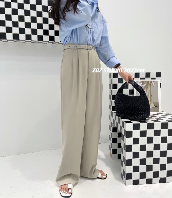 New year in early spring! [ZOZ] simple and comfortable Korean trousers (with belt) 022019# L