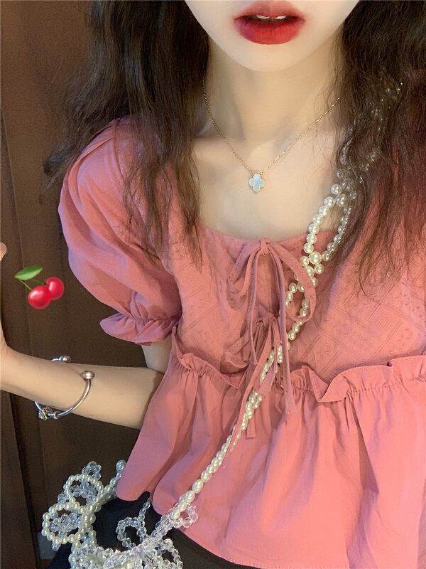 [timely rain] Han Feng ins sweet girl's white shirt 4930# WPL