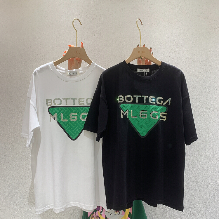 [Juju] Korean alphabet fashion short sleeve T-shirt 97996# LSL