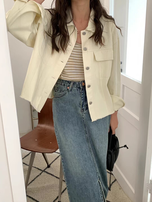goods in stock! New year in early spring! [Tn] wash cotton to make old short style tooling jacket short coat w1065# cqw