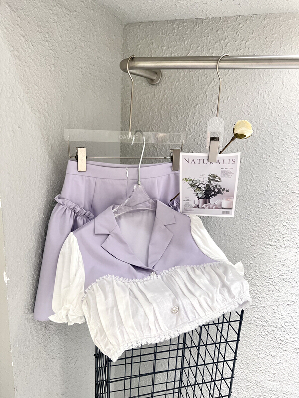 New in early summer! [Feimao Philippine cat] Korean breasted blouse + high waist slim skirt suit ym-7509# LSL