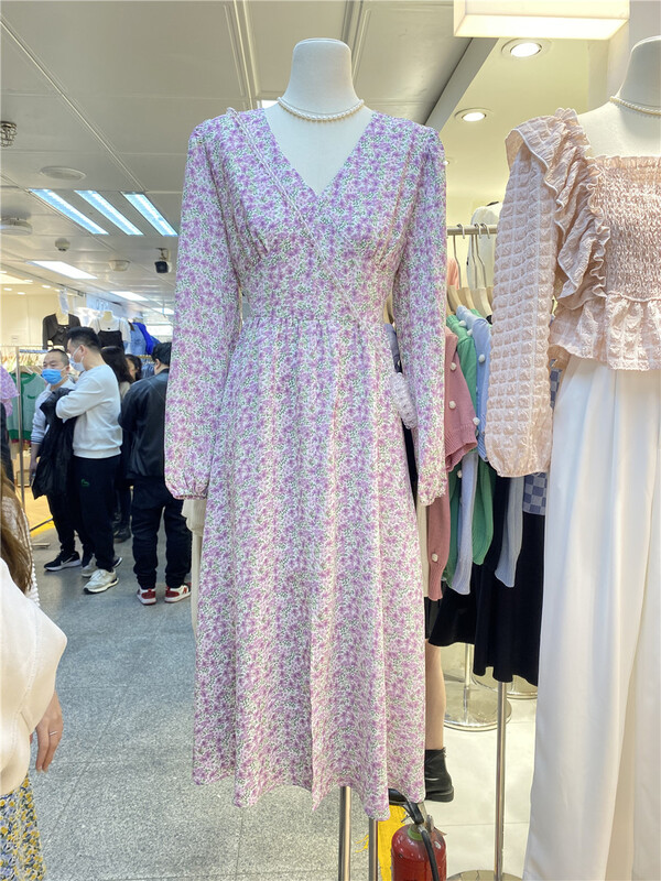 goods in stock! New year in early spring! [of white] Korean V-neck waist slim dress 881169# hjy