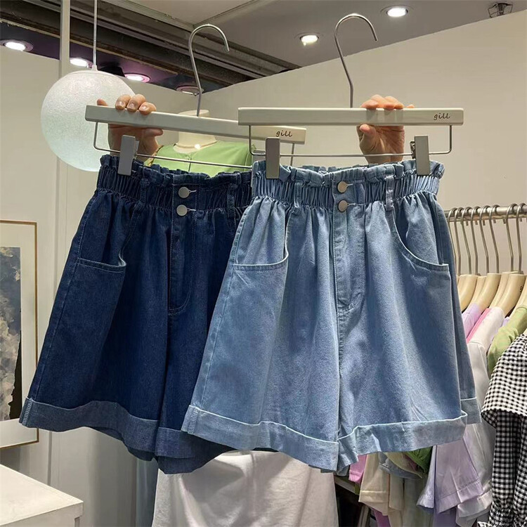 [gill] high waist and thin, versatile cuffed denim shorts 1033-1\zjy