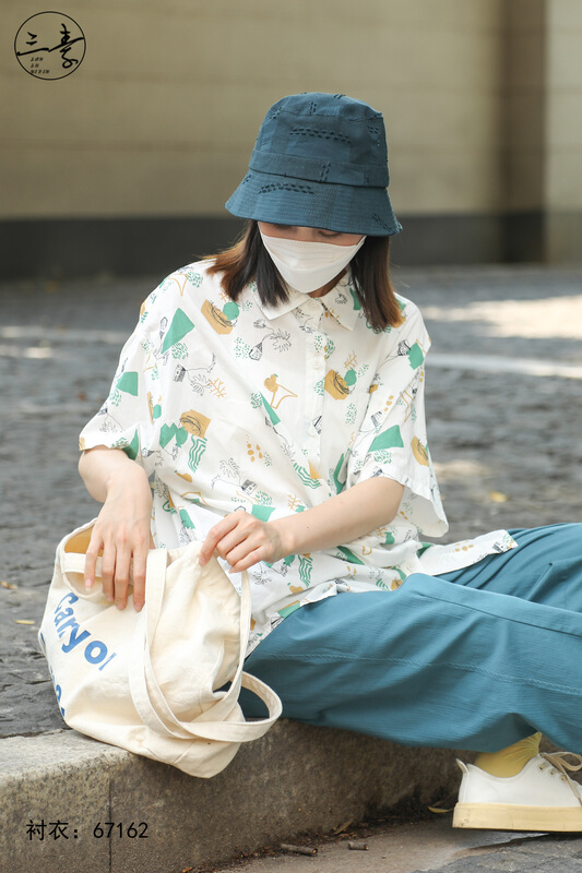 New in early summer! [original of three plain clothes] simple temperament casual shirt 67162# XYJ