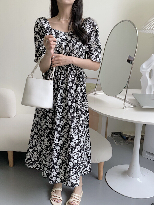 [aimistyle] Korean style slim fit floral dress 10637# HBx