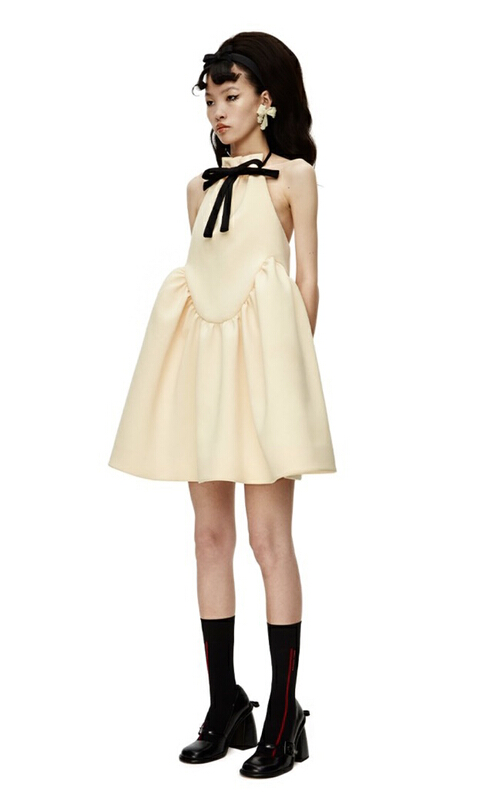 [AC] hanging neck design bowknot puffy dress 6925# JJ