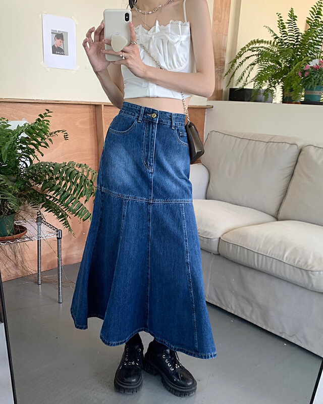 New in early summer! [four seasons] Korean fashion retro slim fishtail skirt 8879# LSL