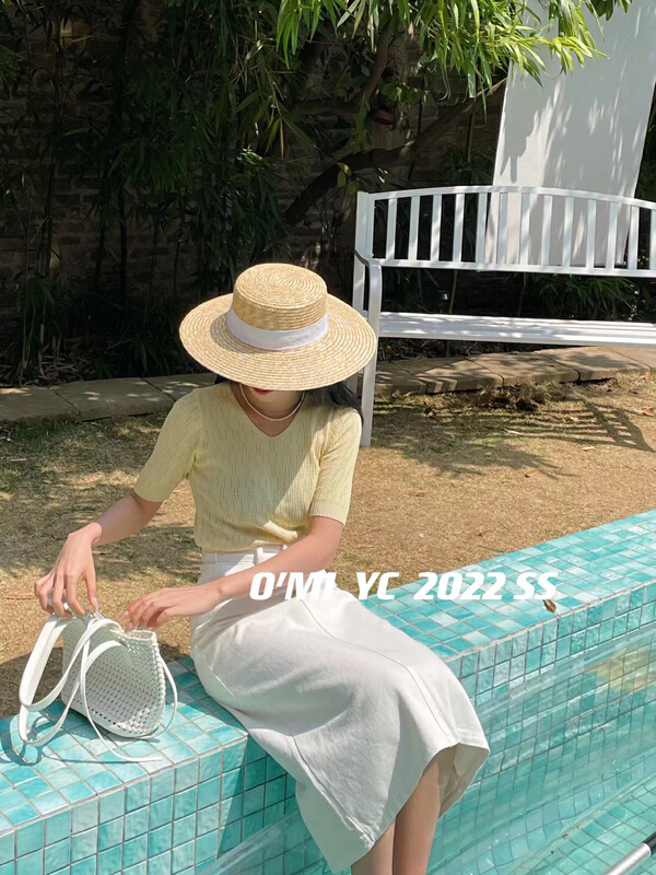 Original price 37.22! New in early summer! [O MI] clean V-neck versatile short sleeve T-shirt ys-1809# HBx