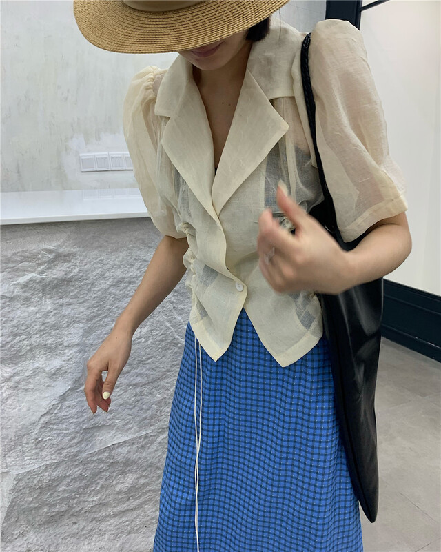 [YST] high sense shirt suit collar shirt 10229# XJ
